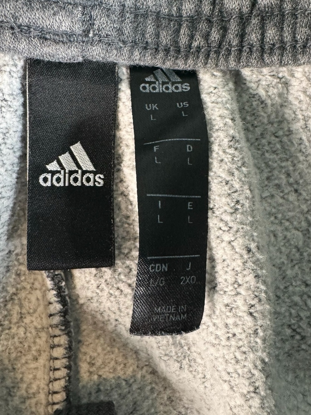 Adidas Men's Jogger Sweatpants Gray 3 Stripe Fleece Lined Athletic Pants Large - Picture 7 of 11
